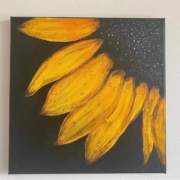 Sunflower painting with water droplets - Picture 1 of 1